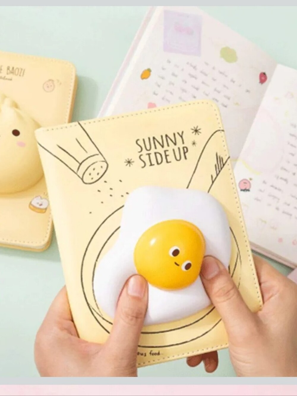 🆕️ Squeeze Stress Stretch Squishy Notebook- Sunny Side Up Egg